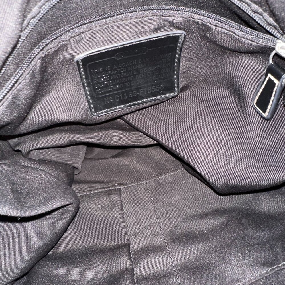 COACH DAISY POPPY BLACK AND GRAY BACKPACK SIGNATURE MONOGRAM - Picture 4 of 5